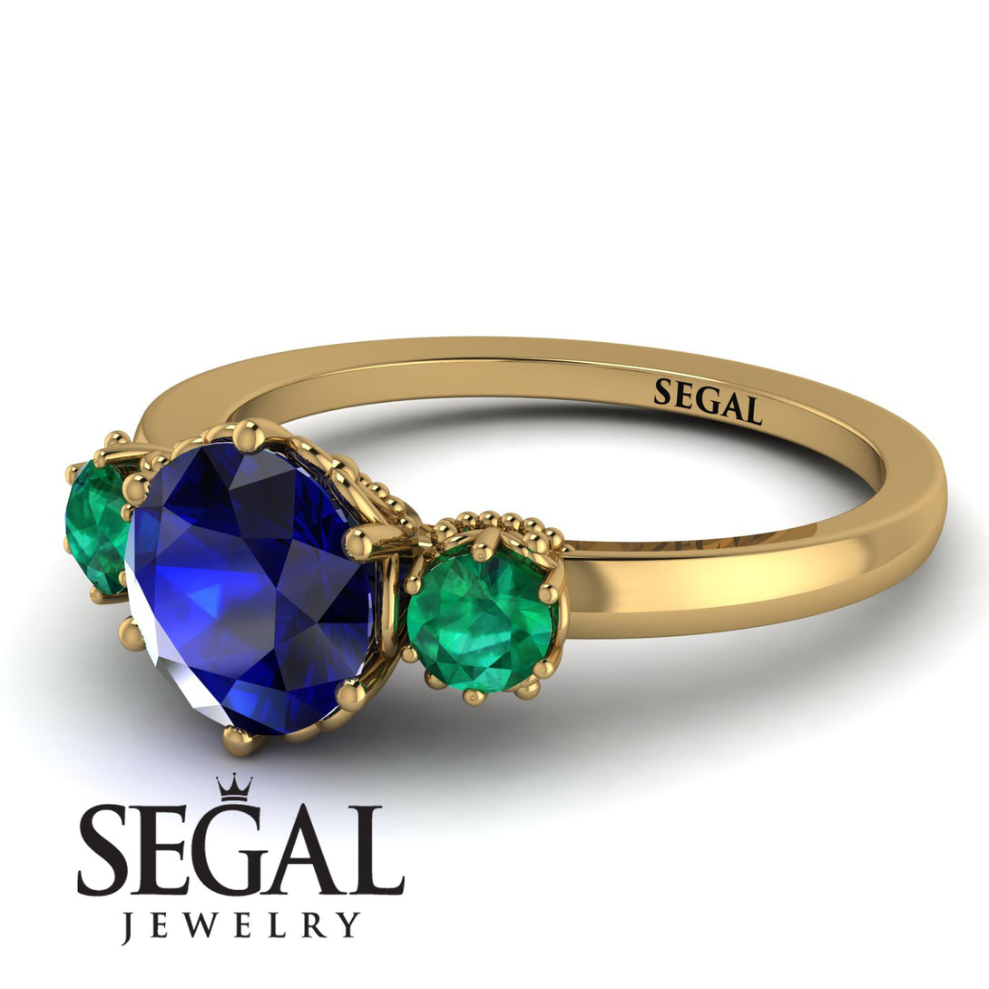 Classic 3 Stone Sapphire Engagement Ring - Sofia No. 28