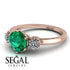 Classic 3 Stone Emerald Engagement Ring - Sofia No. 5