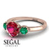 Classic 3 Stone Ruby Engagement Ring - Sofia No. 26 image 3