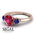 Classic 3 Stone Ruby Engagement Ring - Sofia No. 71