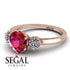 Classic 3 Stone Ruby Engagement Ring - Sofia No. 11