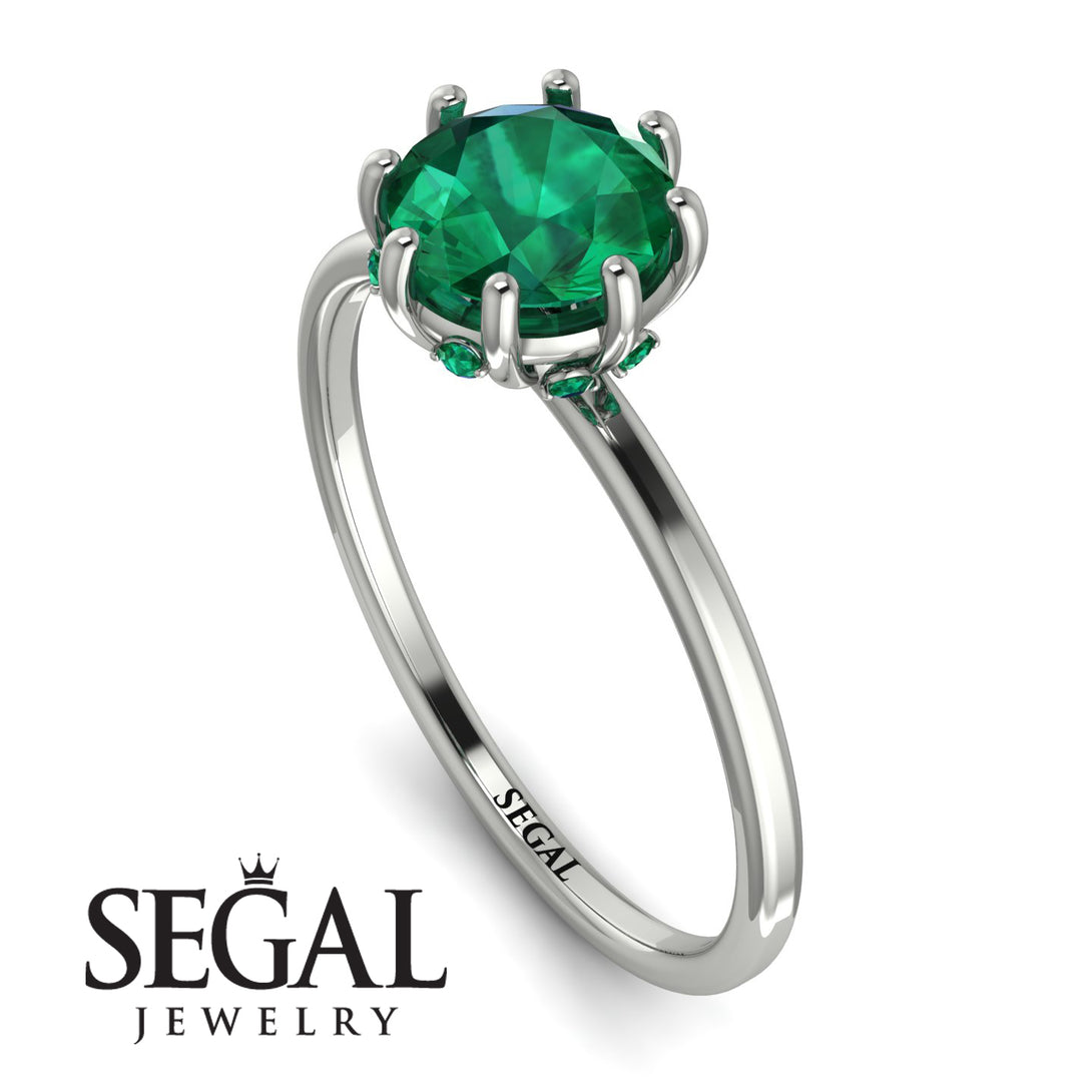 Classic Emerald Ring With Hidden Stones - Elliana No. 6