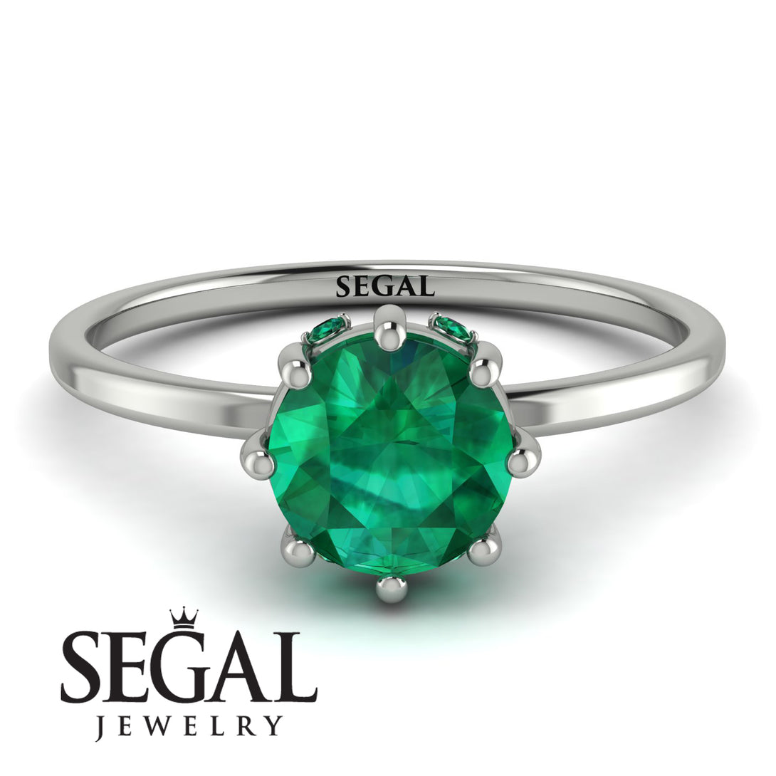 Classic Emerald Ring With Hidden Stones - Elliana No. 6