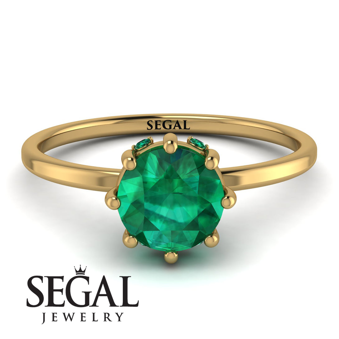 Classic Emerald Ring With Hidden Stones - Elliana No. 4