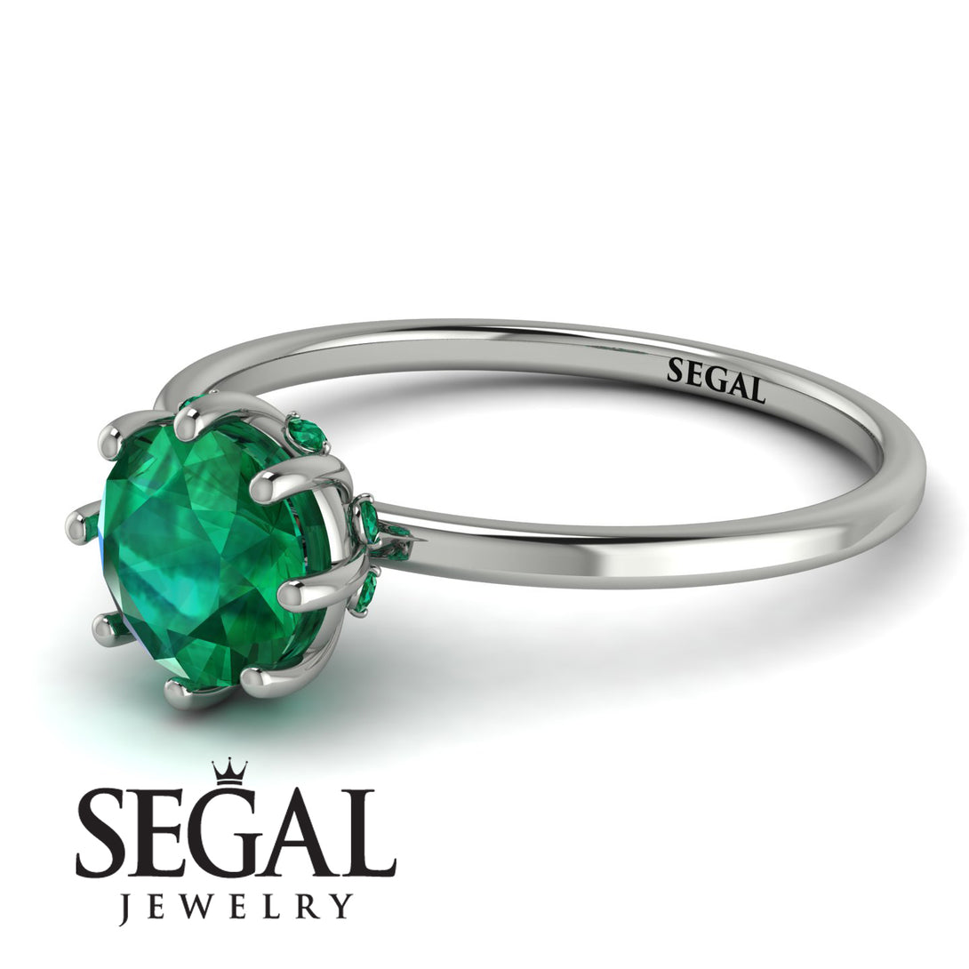 Classic Emerald Ring With Hidden Stones - Elliana No. 6