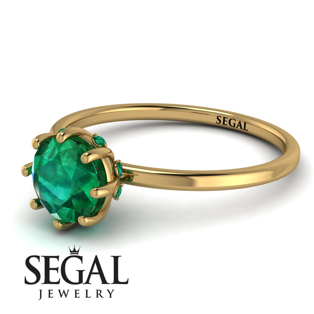 Classic Emerald Ring With Hidden Stones - Elliana No. 4