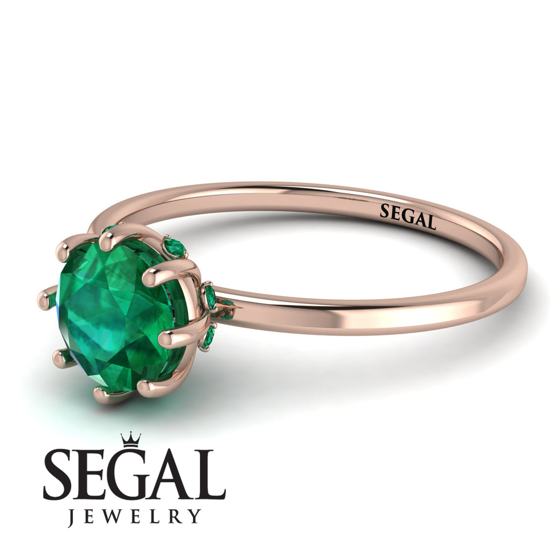 Classic Emerald Ring With Hidden Stones - Elliana No. 5