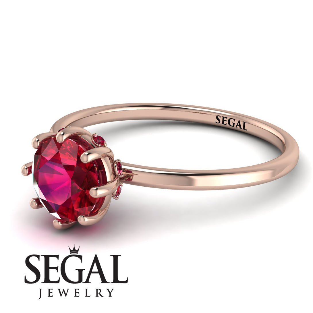 Classic Ruby Ring With Hidden Stones - Elliana No. 11