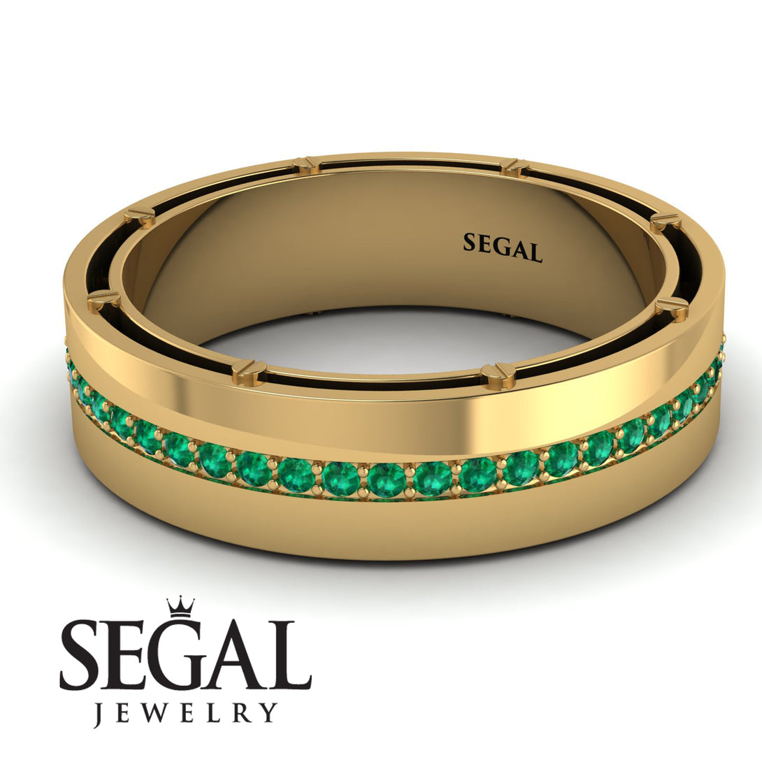 Classic Eternity Emerald Wedding Band - John No. 4