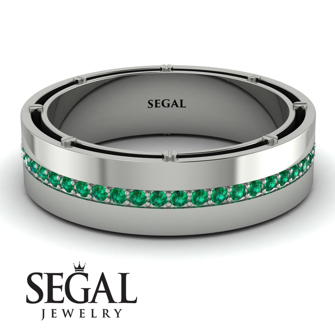 Classic Eternity Emerald Wedding Band - John No. 6