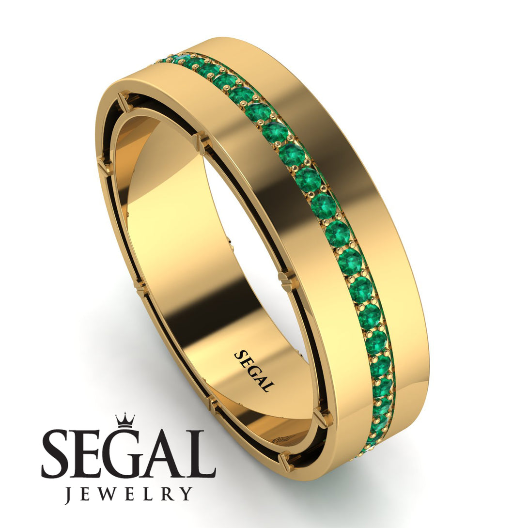 Classic Eternity Emerald Wedding Band - John No. 4