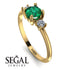 Classic Three Stone Emerald Engagement Ring - Valentina No. 4
