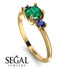 Classic Three Stone Emerald Engagement Ring - Valentina No. 64 image 2