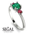 Classic Three Stone Emerald Engagement Ring - Valentina No. 51 image 2