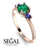 Classic Three Stone Emerald Engagement Ring - Valentina No. 65 image 2