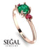 Classic Three Stone Emerald Engagement Ring - Valentina No. 50 image 2