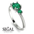 Classic Three Stone Emerald Engagement Ring - Valentina No. 21 image 2