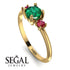 Classic Three Stone Emerald Engagement Ring - Valentina No. 49