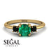 Classic Three Stone Emerald Engagement Ring - Valentina No. 34