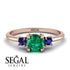 Classic Three Stone Emerald Engagement Ring - Valentina No. 65