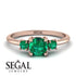 Classic Three Stone Emerald Engagement Ring - Valentina No. 20