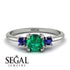 Classic Three Stone Emerald Engagement Ring - Valentina No. 66 image 10