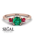 Classic Three Stone Emerald Engagement Ring - Valentina No. 50