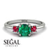Classic Three Stone Emerald Engagement Ring - Valentina No. 51