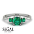 Classic Three Stone Emerald Engagement Ring - Valentina No. 21
