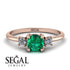 Classic Three Stone Emerald Engagement Ring - Valentina No. 5 image 10
