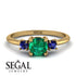 Classic Three Stone Emerald Engagement Ring - Valentina No. 64 image 10