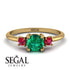 Classic Three Stone Emerald Engagement Ring - Valentina No. 49 image 10