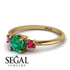 Classic Three Stone Emerald Engagement Ring - Valentina No. 49 image 3