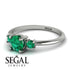 Classic Three Stone Emerald Engagement Ring - Valentina No. 21 image 3