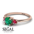 Classic Three Stone Emerald Engagement Ring - Valentina No. 50 image 3