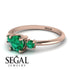 Classic Three Stone Emerald Engagement Ring - Valentina No. 20