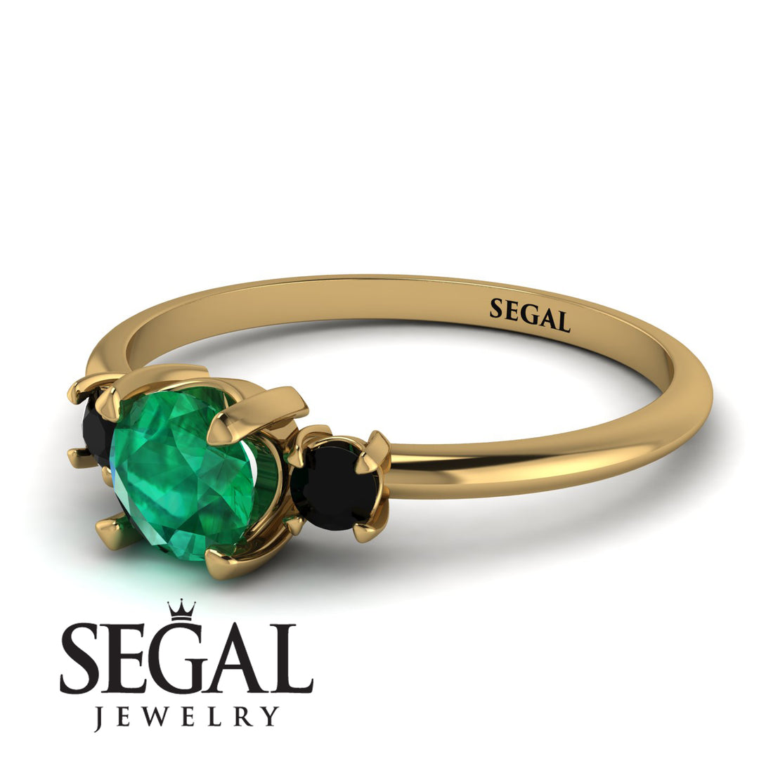 Classic Three Stone Emerald Engagement Ring - Valentina No. 34