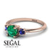 Classic Three Stone Emerald Engagement Ring - Valentina No. 65 image 3