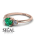 Classic Three Stone Emerald Engagement Ring - Valentina No. 5 image 3
