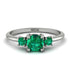 Classic Three Stone Emerald Engagement Ring - Valentina No. 21
