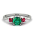 Classic Three Stone Emerald Engagement Ring - Valentina No. 51