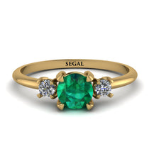 Classic Three Stone Emerald Engagement Ring - Valentina No. 4 image 1