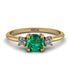 Classic Three Stone Emerald Engagement Ring - Valentina No. 4