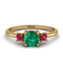 Classic Three Stone Emerald Engagement Ring - Valentina No. 49 image 1