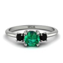 Classic Three Stone Emerald Engagement Ring - Valentina No. 36 image 1