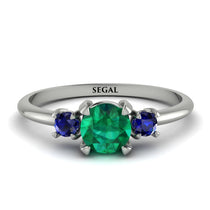 Classic Three Stone Emerald Engagement Ring - Valentina No. 66 image 1
