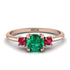 Classic Three Stone Emerald Engagement Ring - Valentina No. 50