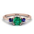 Classic Three Stone Emerald Engagement Ring - Valentina No. 65
