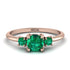 Classic Three Stone Emerald Engagement Ring - Valentina No. 20 image 1