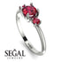 Classic Three Stone Ruby Engagement Ring - Valentina No. 57